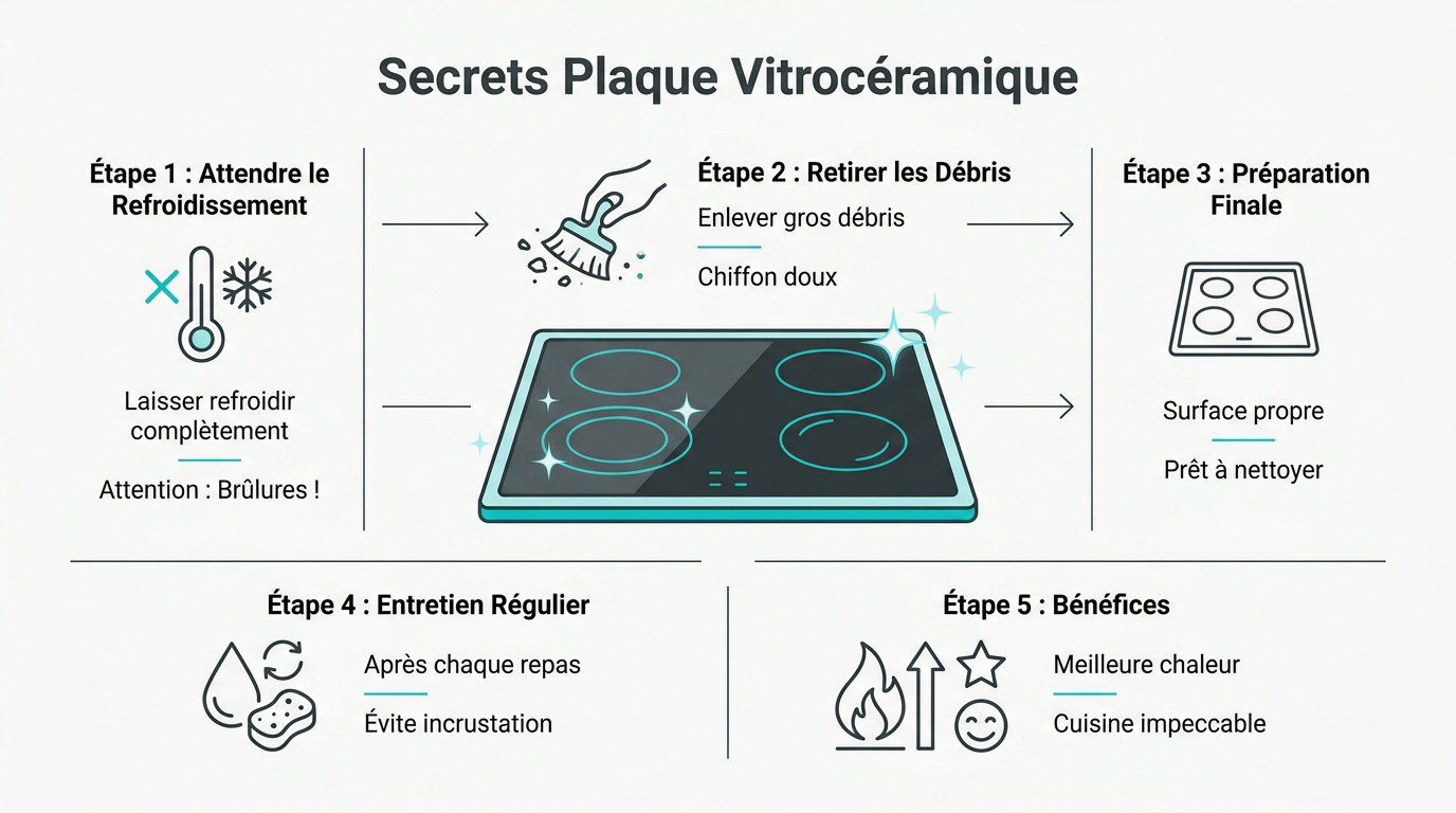 Nettoyage d'une plaque vitrocéramique avec des produits naturels